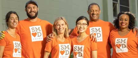 Smud employees taking a group photo after volunteering 