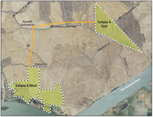 Map of Solano 4 Wind Project