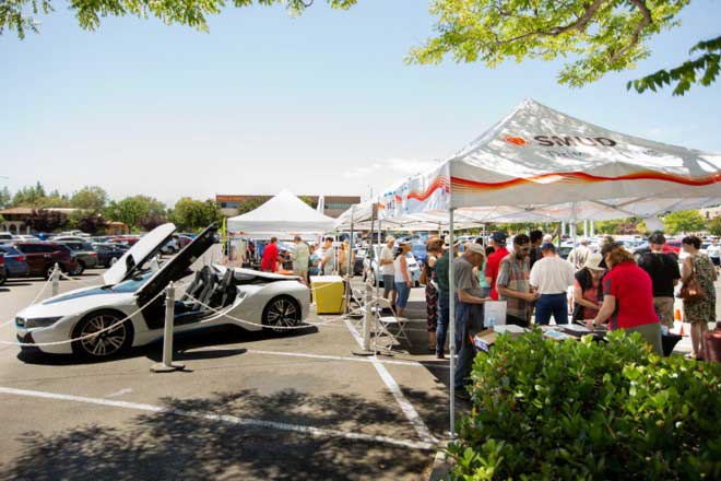 Electric cars at a Ride and Drive event