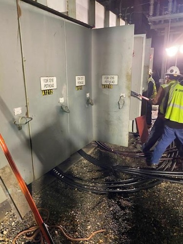Crews restoring power at Station A