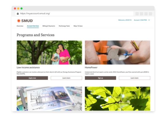 my account smud programs and services