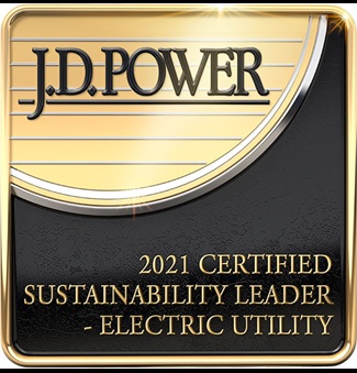 J.D. Power 2021 Certified Sustainability Leader - Electric Utility