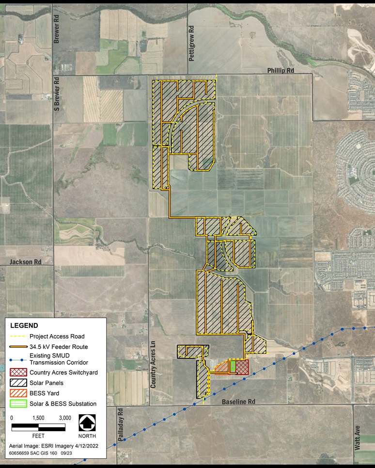 Aerial map of Country Acres Project location.