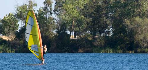 Rancho Seco lake with sailboard
